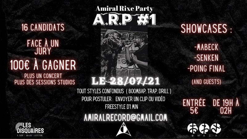 Soirée Rap A.R.P #1 - Showcase et Contest 