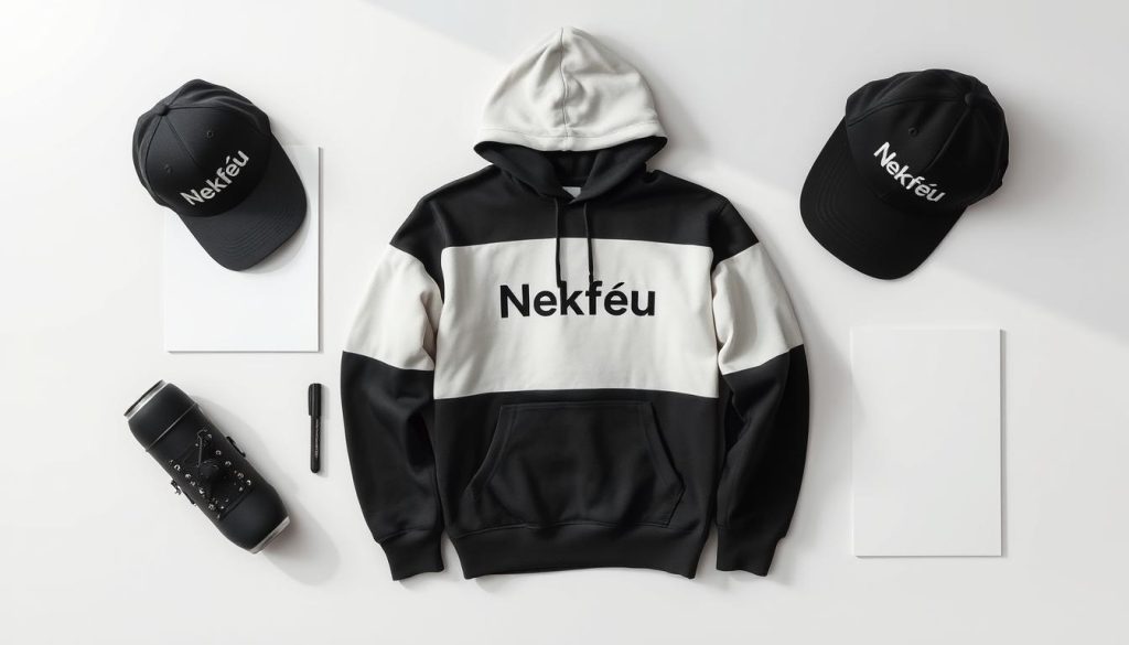 A neatly arranged collection of Nekfeu-themed merchandise, including a snapback cap, a hooded sweatshirt, and a minimalist poster, all in a cohesive color palette of black, white, and muted tones. The items are displayed against a clean, light-colored background, with gentle shadows and subtle highlights accentuating the textures and materials. The overall composition conveys a sense of stylish simplicity, showcasing how one can curate a complete, coordinated look using Nekfeu's versatile product offerings. A neatly arranged collection of Nekfeu-themed merchandise, including a snapback cap, a hooded sweatshirt, and a minimalist poster, all in a cohesive color palette of black, white, and muted tones. The items are displayed against a clean, light-colored background, with gentle shadows and subtle highlights accentuating the textures and materials. The overall composition conveys a sense of stylish simplicity, showcasing how one can curate a complete, coordinated look using Nekfeu's versatile product offerings.